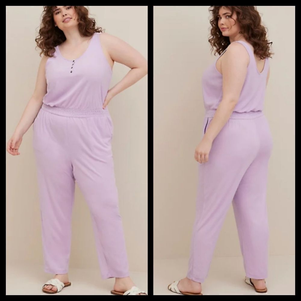 3X 22W 24W Torrid Purple Jumpsuit Romper One piece Terrycloth Lounge Cover Up Sw